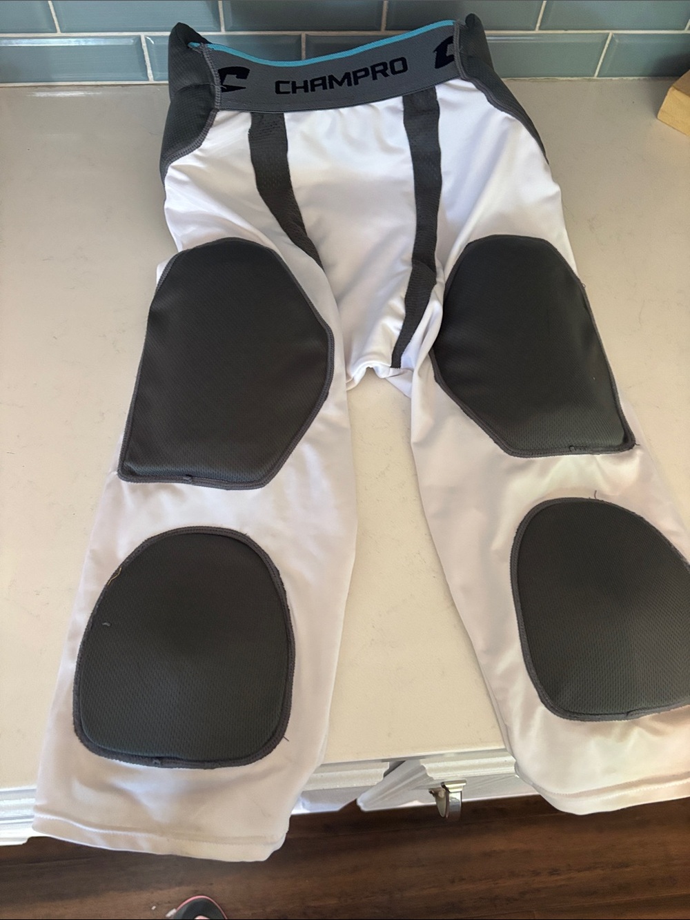 SO White and Gray Padded Athletic Girdle